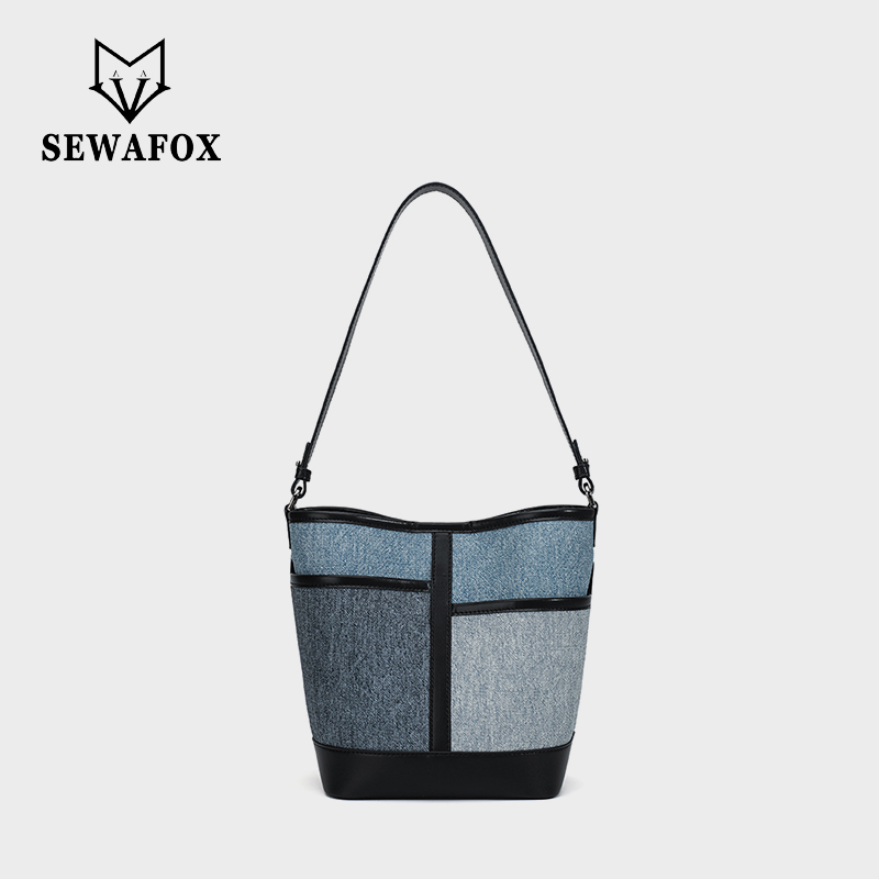 Sewafox Women Crossbody Bag Bucket Bag Commuter Shoulder Crossbody Bag Fashion Handbag