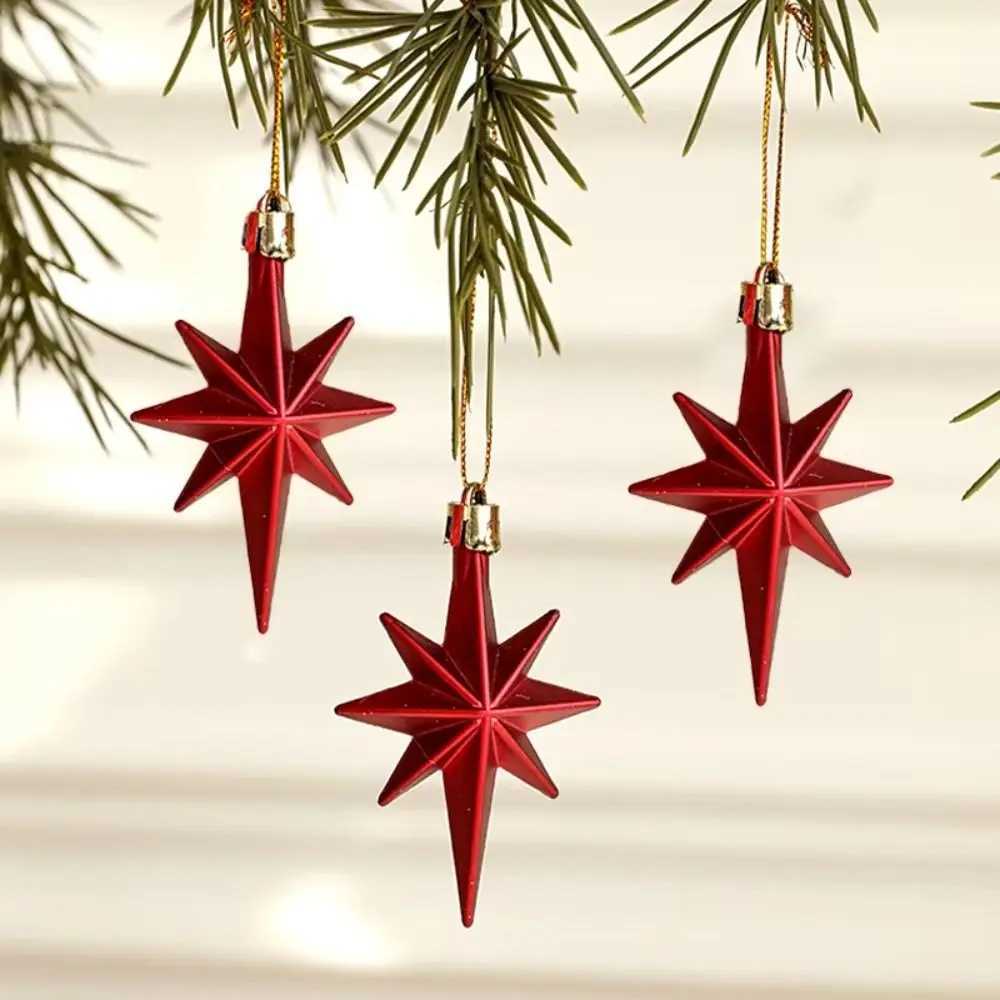 12pcs Plastic Christmas Hanging Ornaments Glittering Star Shaped Xmas Tree Pendant DIY Party Supplies Festival Decorations C251024