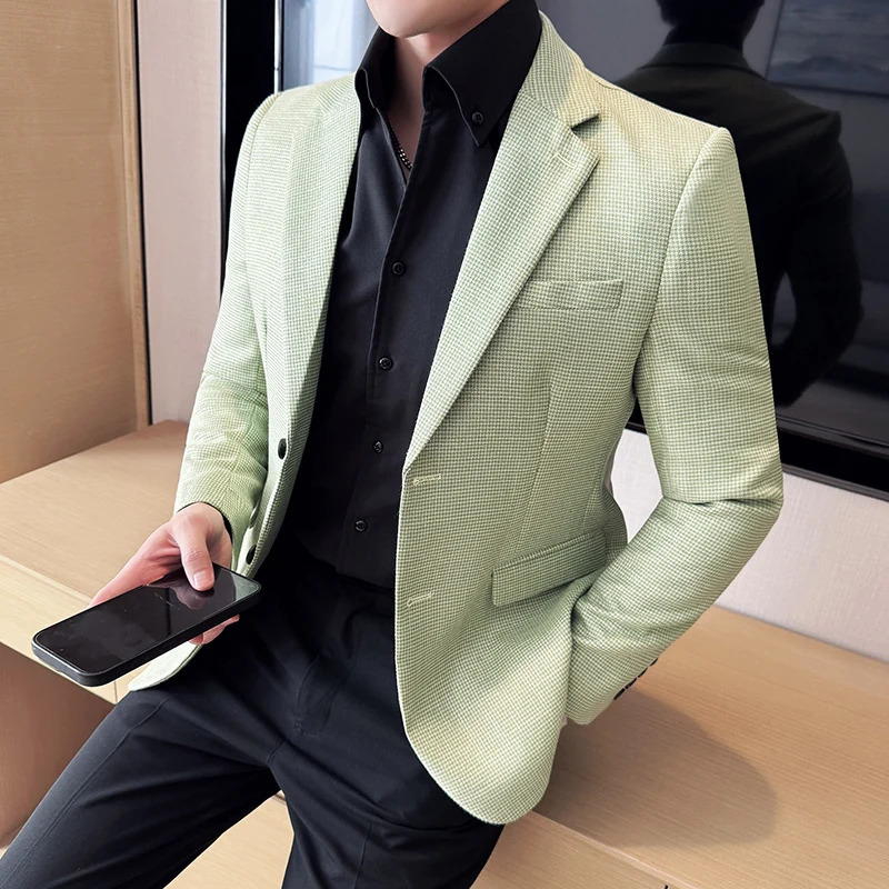 Men Suit Jacket Blazer Hombre Highquality Fashionable and Elegant Men Business Slim Fit Suit Jacket Social Party Formal Jacket 251023