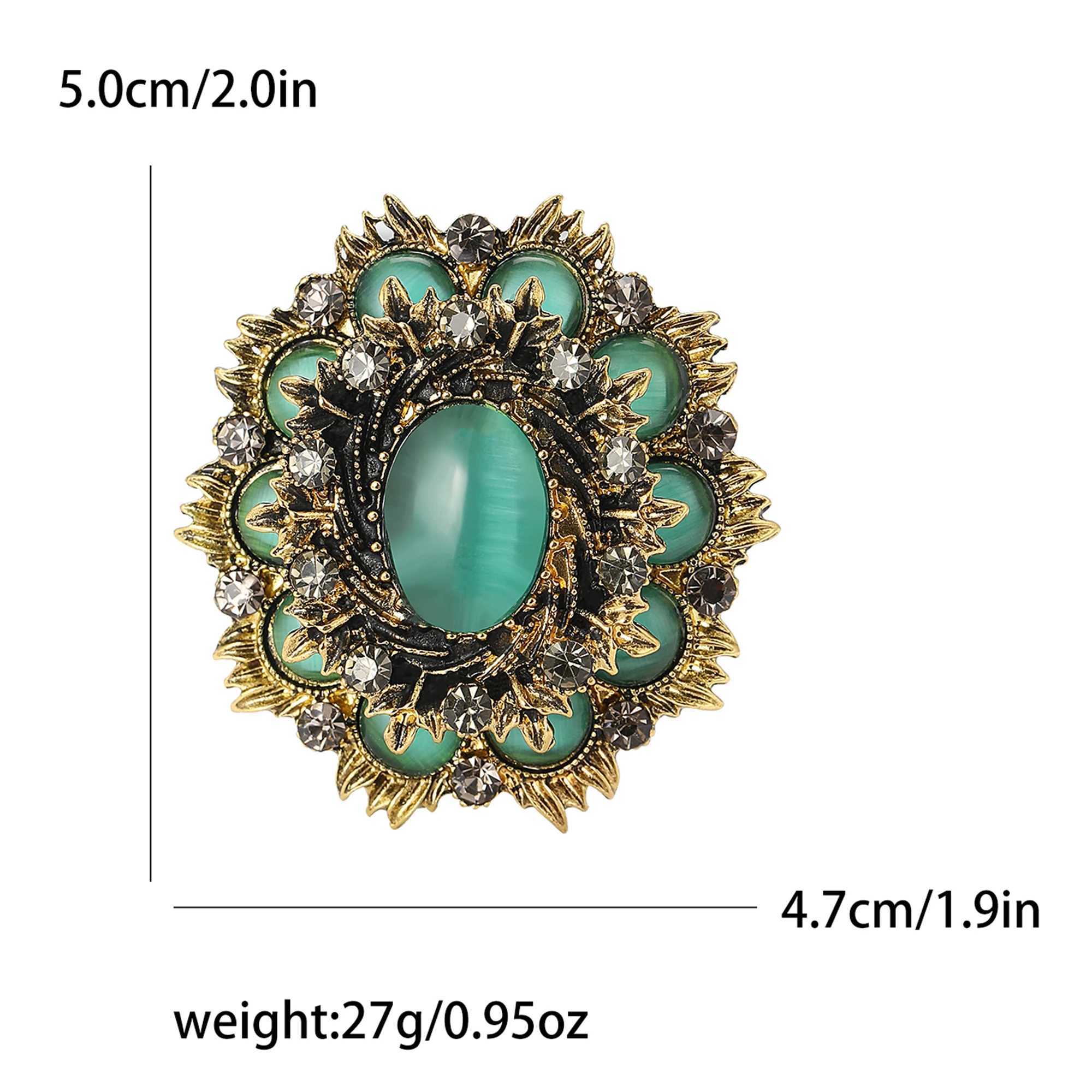 BeautBerry Vintage Baroque Brooches for Women Rhinestone Round Badge Pins Casual Party Accessories New Gifts Friends Decoration J251115