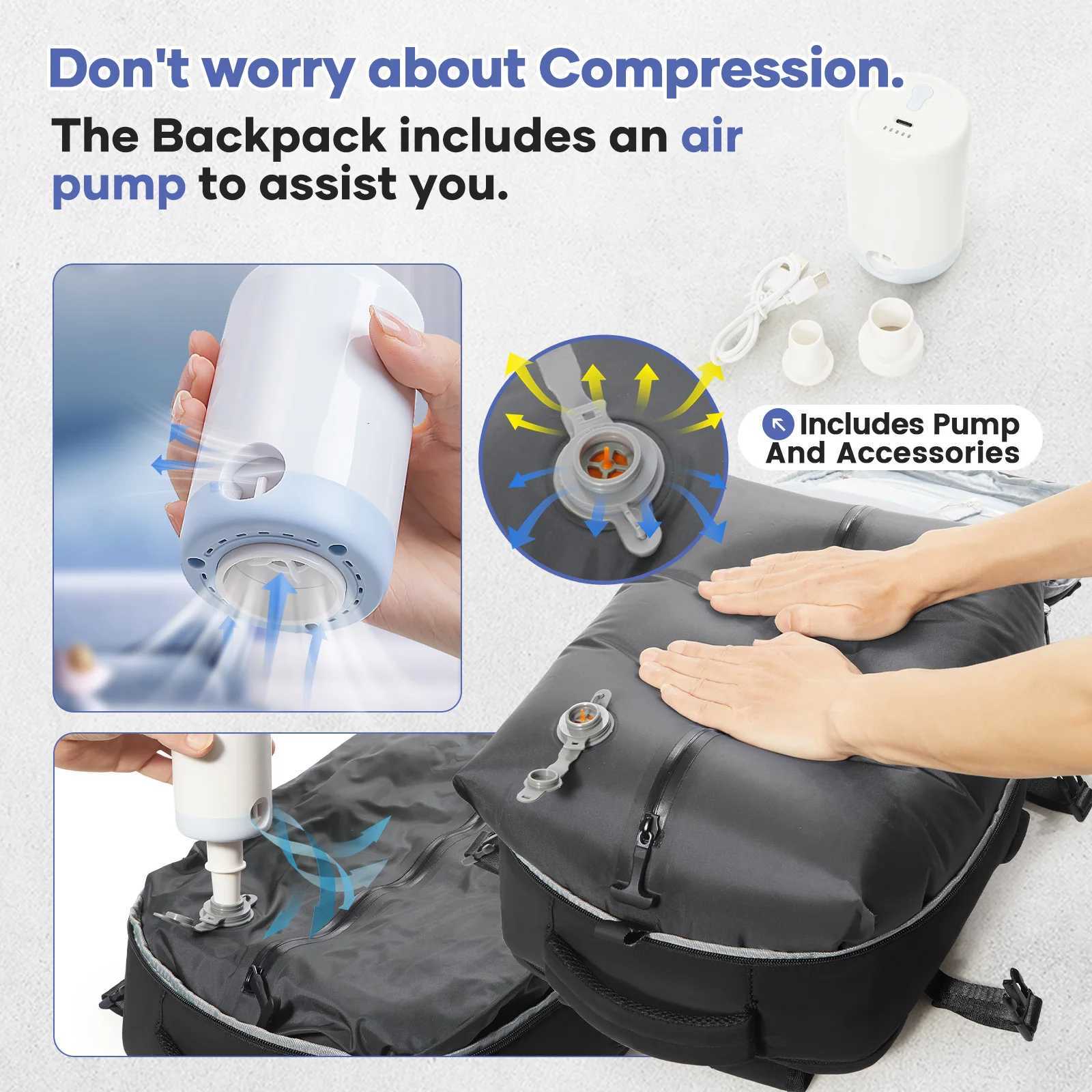 Vacuum Compression Travel Backpack Large Capacity Foldable Hiking Bag Lightweight Laptop BagEssential Outdoor Travel Backpack W251025