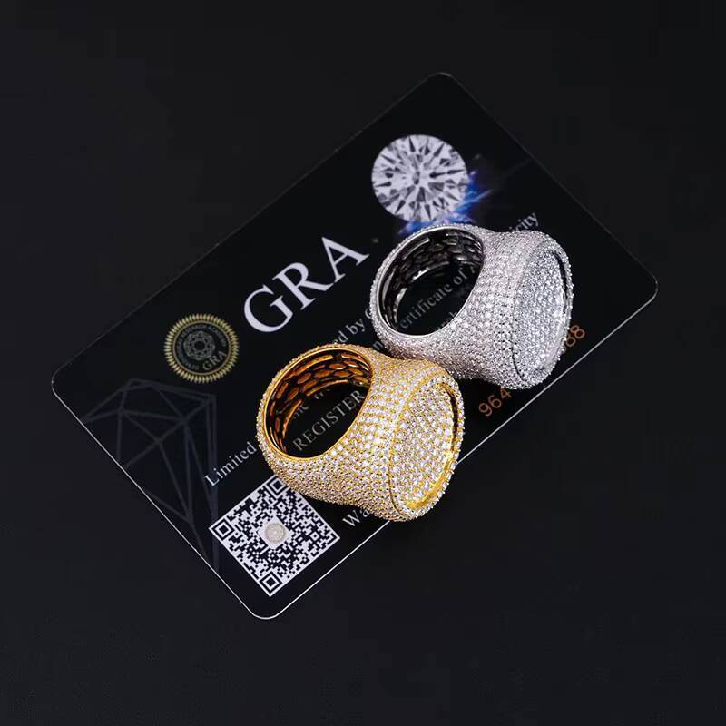 New Design Mens Jewelry Vvs Diamond 925 Silver Iced Out Moissanite Hip Hop Ring