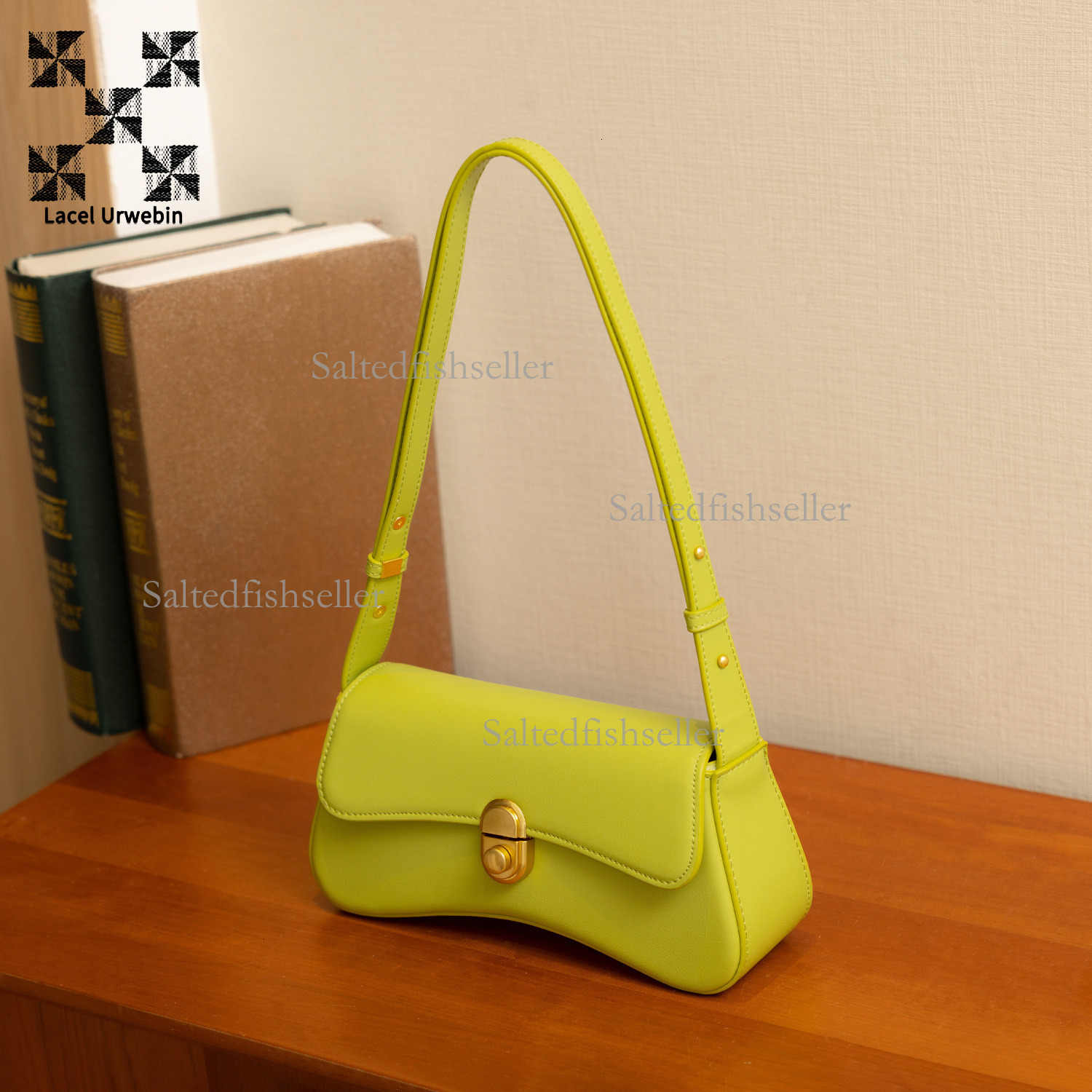 Lacel Urwebin Designer Fashion Women's Handbag 2025 Luxury Underarm Commuter Bag Daily Versatile Single Shoulder Crossbody Bag Metal Button Small