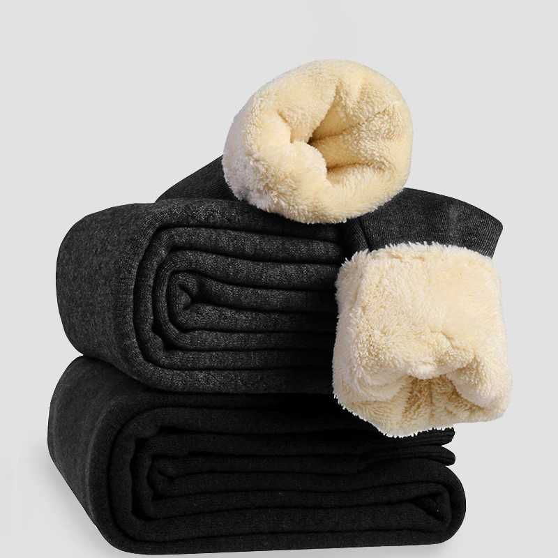 M3XL Winter Fleece Pants Slim Warm High Waist Men Women Thick Plush Wool Trousers Legging Thermal Cold Resistant PantsT251025