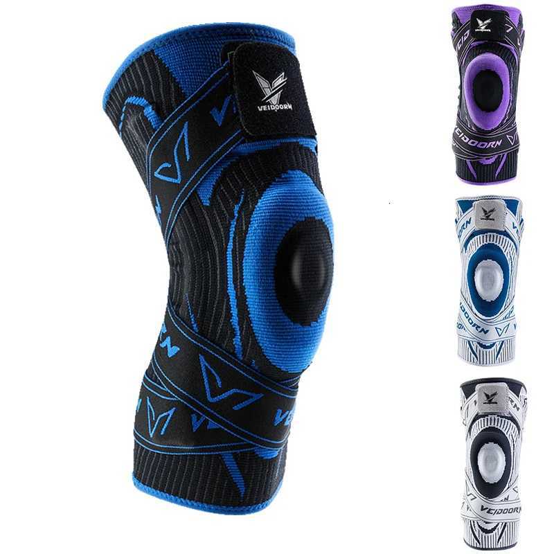 Veidoorn Compression Knee Brace with Straps TPE Pad AntiSlip Silicone Gel Arthritis Support Sports Knee Sleeve for Running Y251024
