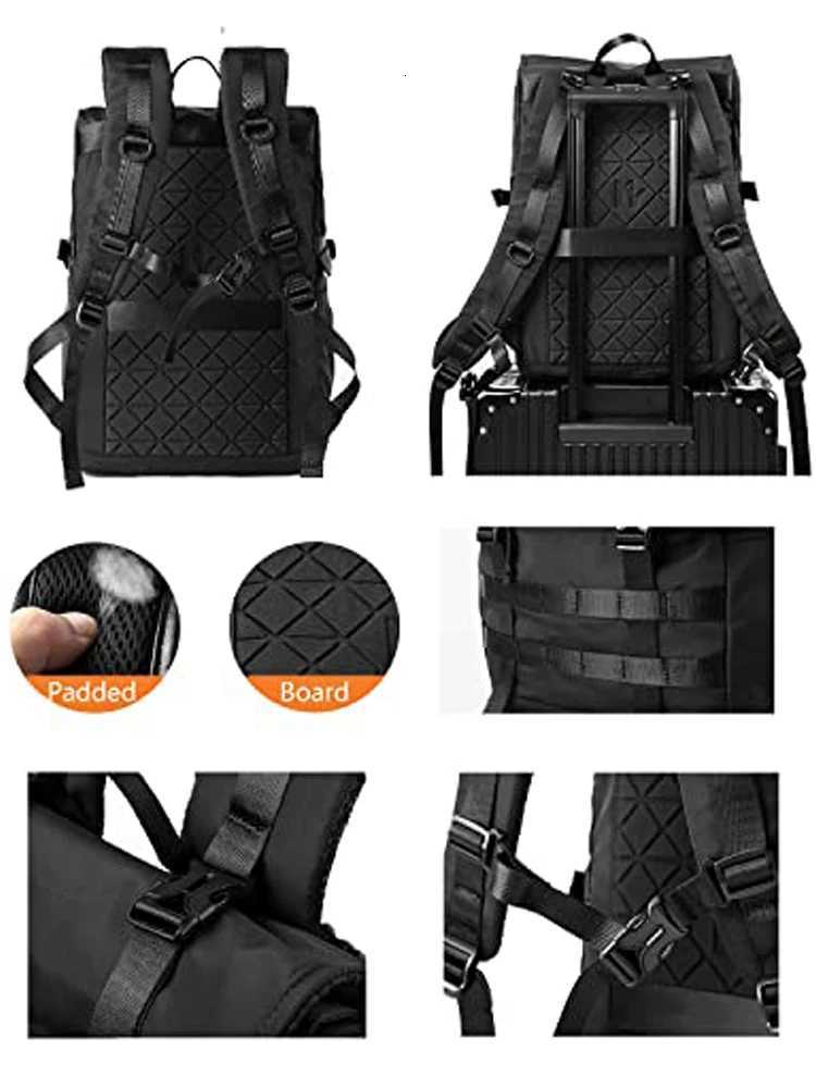 Roll Top Backpack for Men Water Resistant Expandable 173 inch Laptop Backpack for Commute Travel 40 Max Liter Rucksack W251025