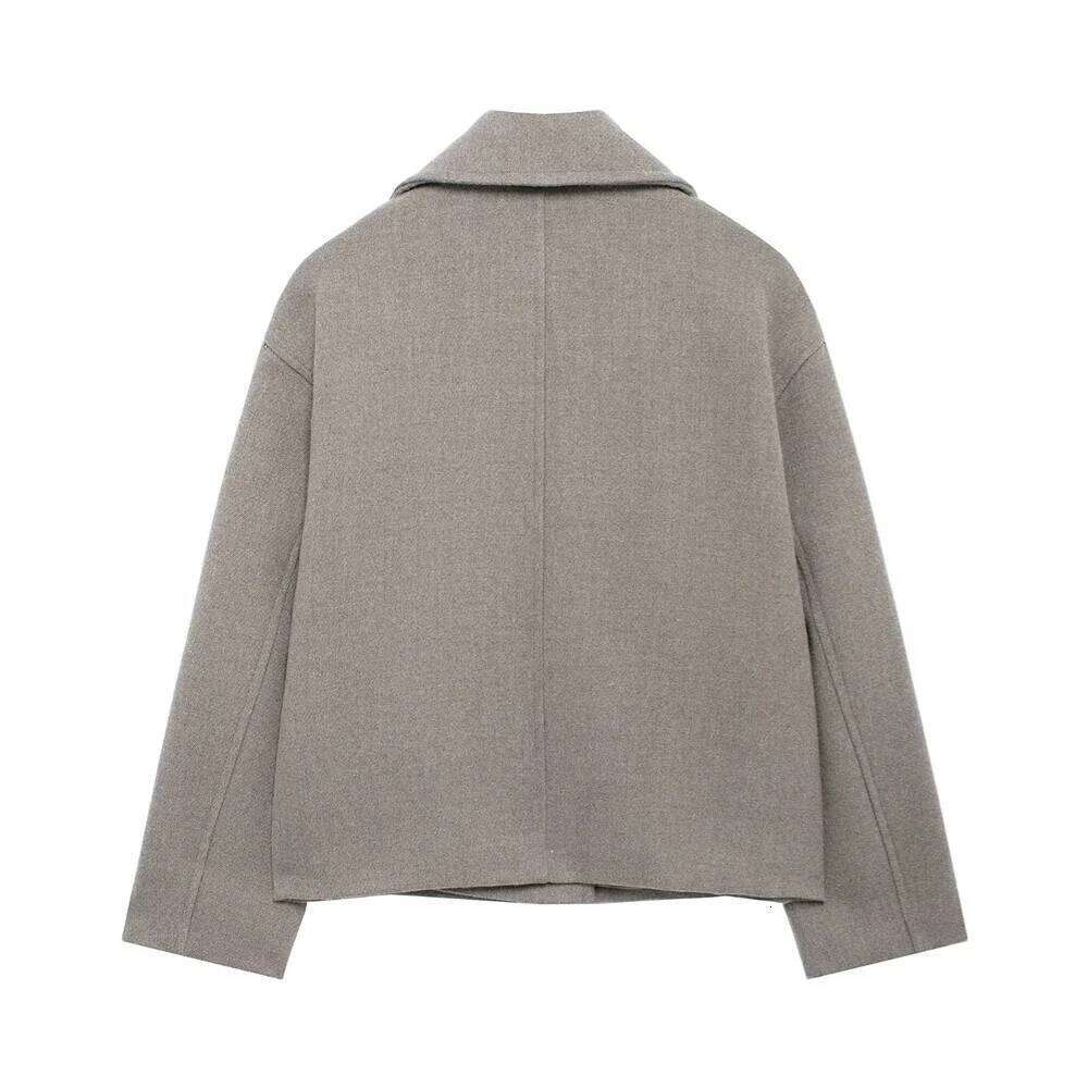 Autumn Winter New Product Casual Women S Fashion And Versatile Double Breasted Blended Short Coat