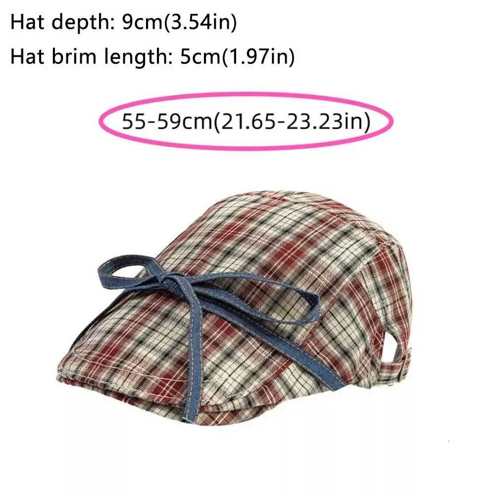 New Plaid Bowknot Berets Hat Flat Sweet Visor Hat Janese Style Duckbill Hat Y251025