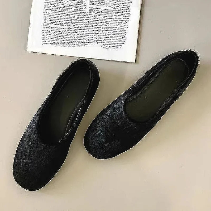 Fur Flats Shoes Loafers Women Casual Shallow Autumn Trend Furry Comfort Soft Sole 251023