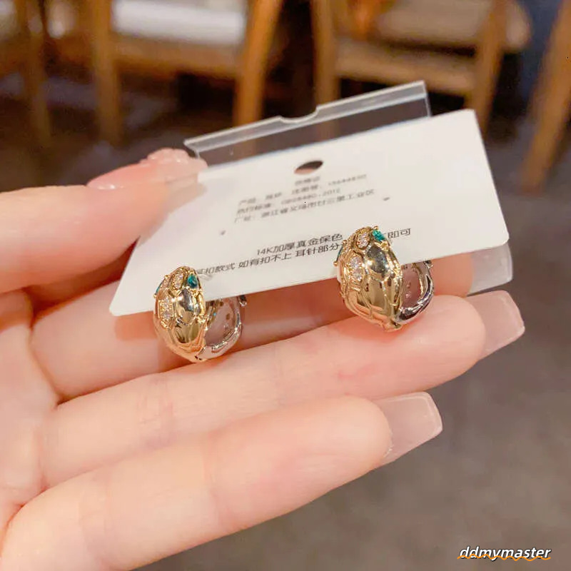 Fashion Snake Earrings: Unique Gold And Sier Color-Block Design, Lightweight High-Quality Jewelry Ddmymaster