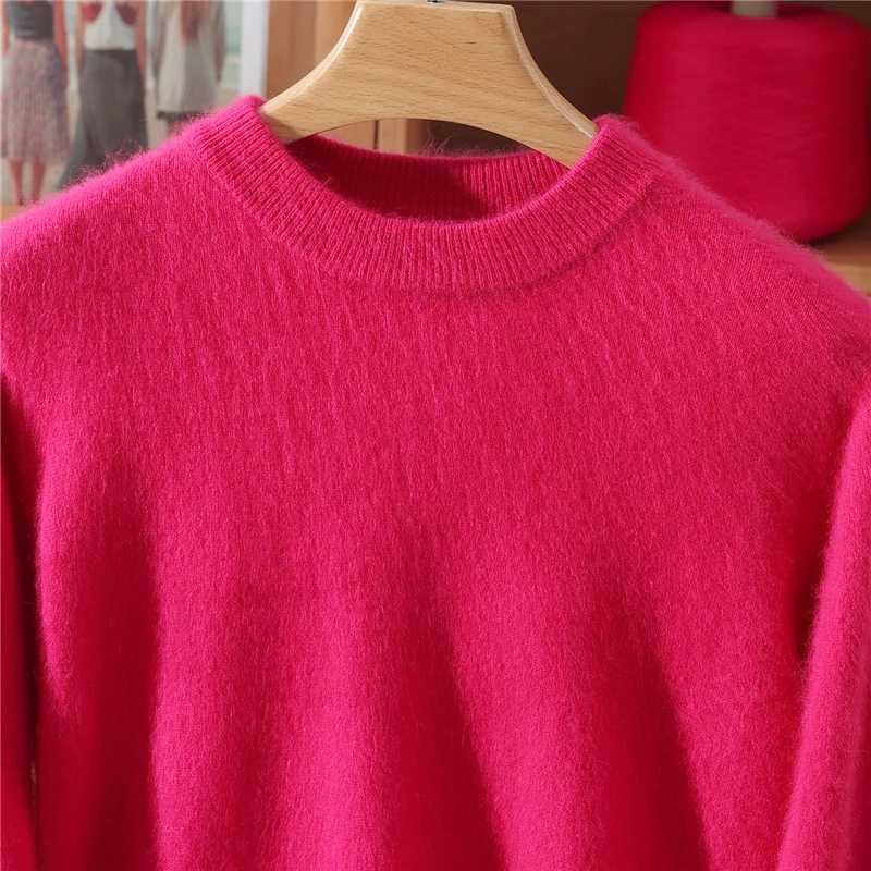 Winter Mink Cashmere Sweater Womens Pullover Round Neck Loose Large Size Knitted Bottoming Shirt Thickened And WarmT251025