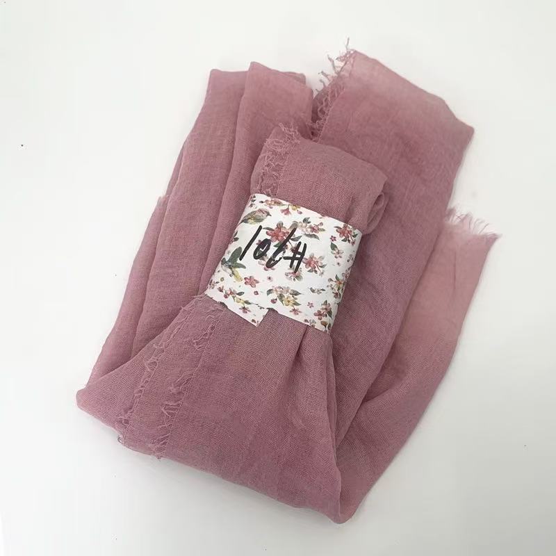T2157 cotton solid color scarf headscarf wrinkled gauze scarf