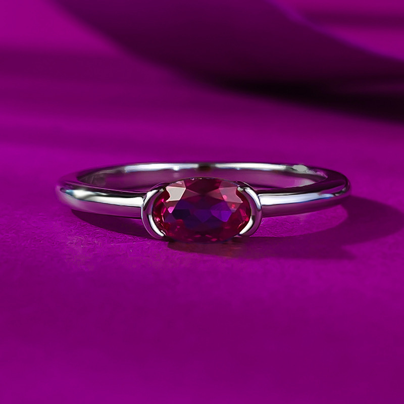 2025 Choucong Ins Top Sell Wedding Rings Solitaire Simple Fashion Jewelry Real 100% 925 Sterling Silver Oval Cut Ruby 5A Zircon CZ Diamond Party Etern