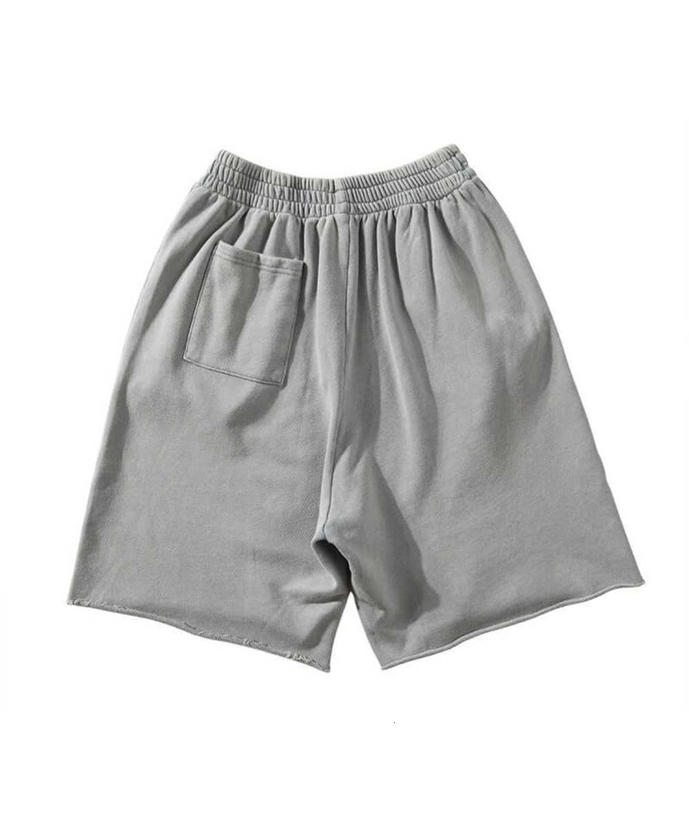 Men Cotton Shorts Thick 380g Bodybuilding Short Sweatpants Fitness Jogger Gym Men Grey West Shorts Black Zipper PocketsXJ251025