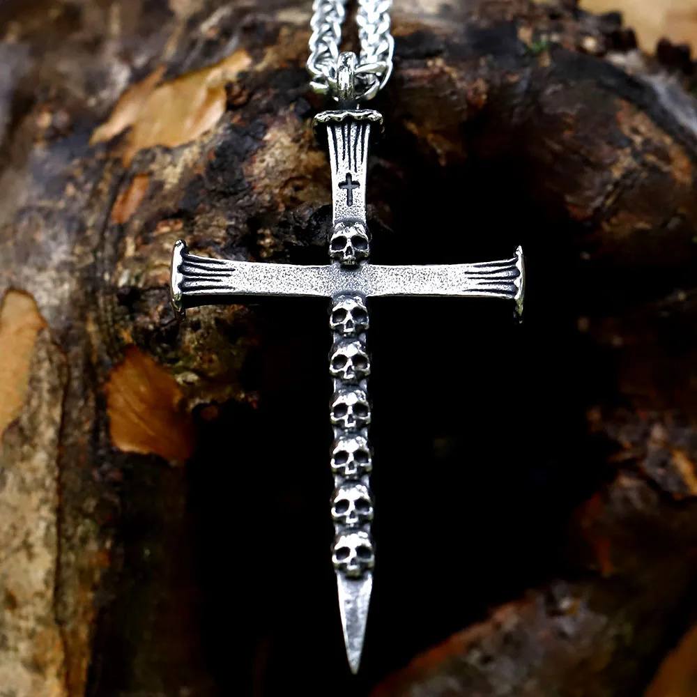 Creative s cross Skull Coffin Necklace Pendant For Men Gothic Punk Jewelry for gift Drop 50 251023