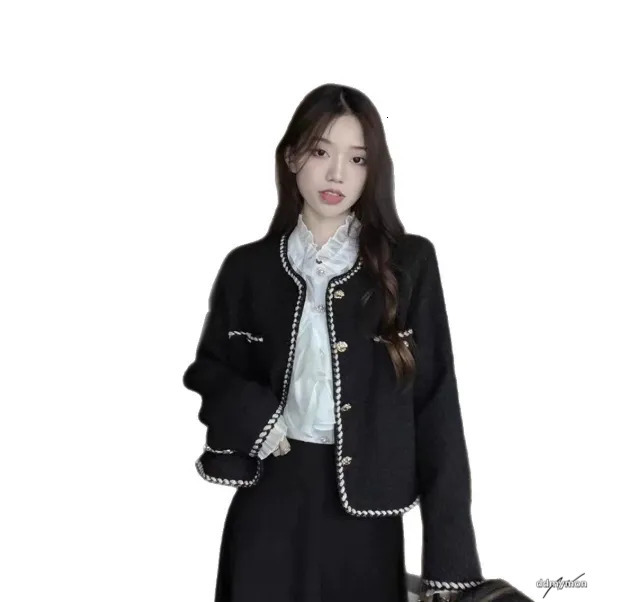 Elegant Tweed Cropped Jacket - Women's Vintage Quilted Coat For Commute & Winter Outwear Ddmymon