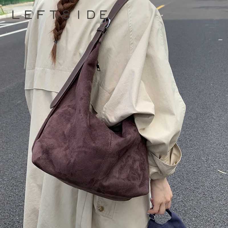 LEFTSIDE Design Large PU Leather Hobo Underarm Bags Lady Winter Shoulder Bag for Women 2025 Winter Trend Y2K Handbags and Purses Z251024