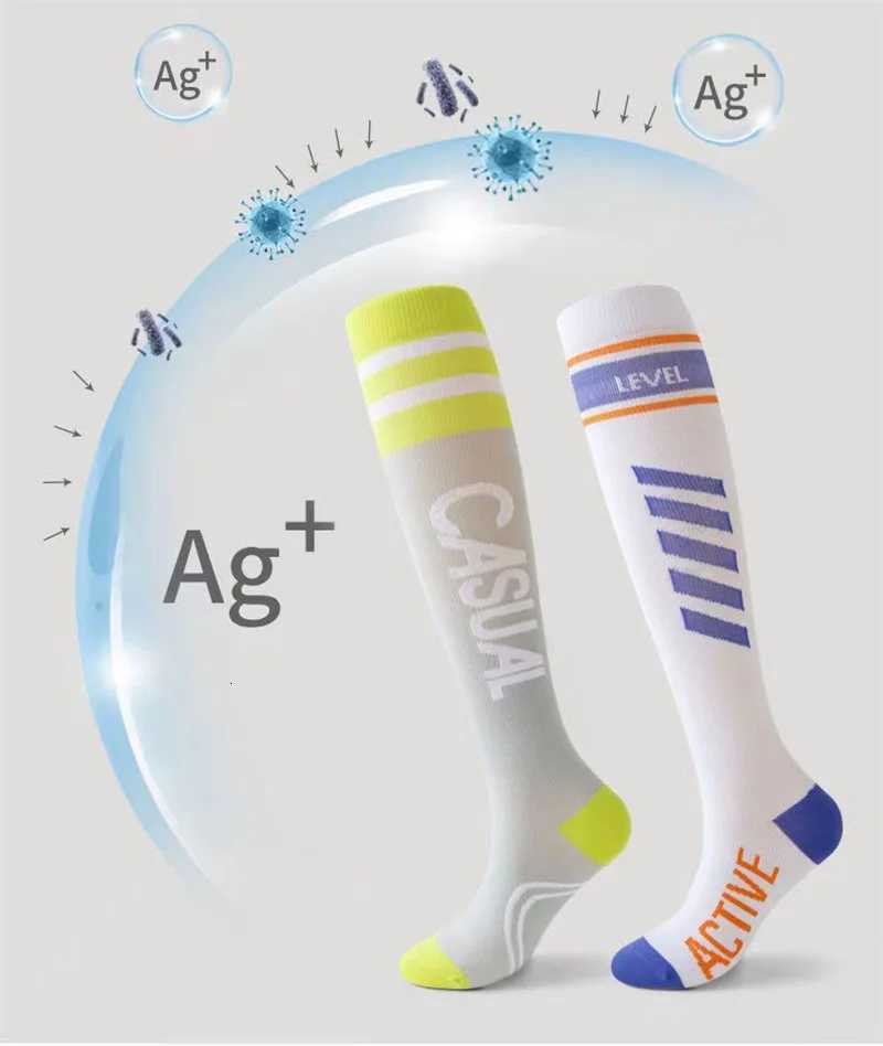 Women Men Compress Stockings Running Fitness Rope Skipping Marathon Exercise Calf Muscle Compression Socks Asymmetric Socks Y251024