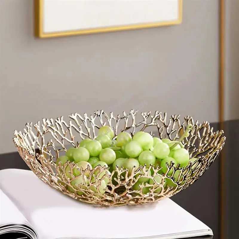 Metal Fruit Bowl Ornaments He Coffee Table Dining Table Fruit Basket Model Ro Hotel Decorative Crafts SoftMounted DurableA Y251025