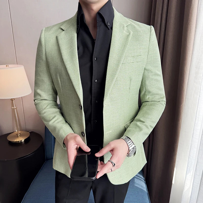 Men Suit Jacket Blazer Hombre Highquality Fashionable and Elegant Men Business Slim Fit Suit Jacket Social Party Formal Jacket 251023