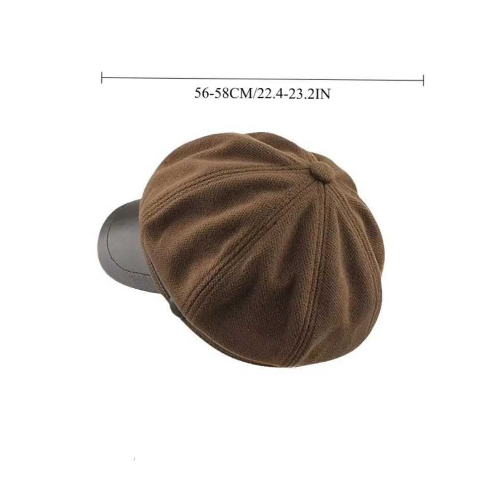 Elegant Winter Beret for Wen Thermal Li Octagonal Hat with Duck Bill Brim Artistic Painter Style C Y251025