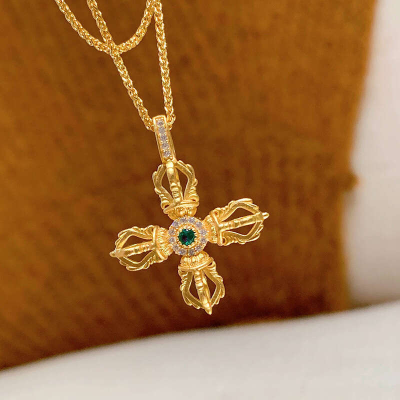 Vra Cross Necklace High-Value Design Fashionable New Double-Sided Wear Clavicle Chain for Women