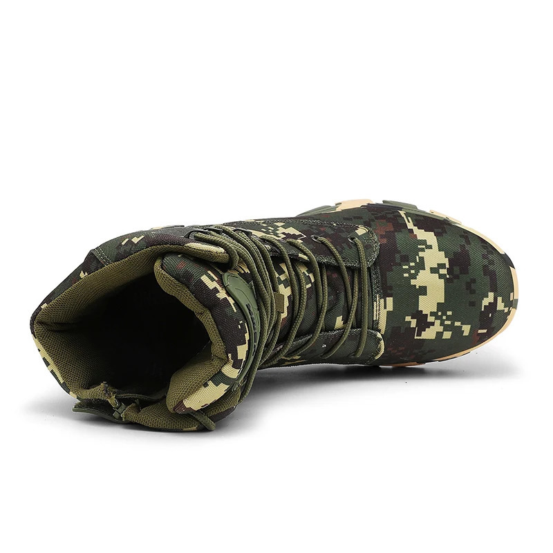 Mens Camouflage Tactical Boots Mountaineering Hiking Desert Waterproof Work Safety Shoes Ankle Boots Mens Outdoor Boots 251021