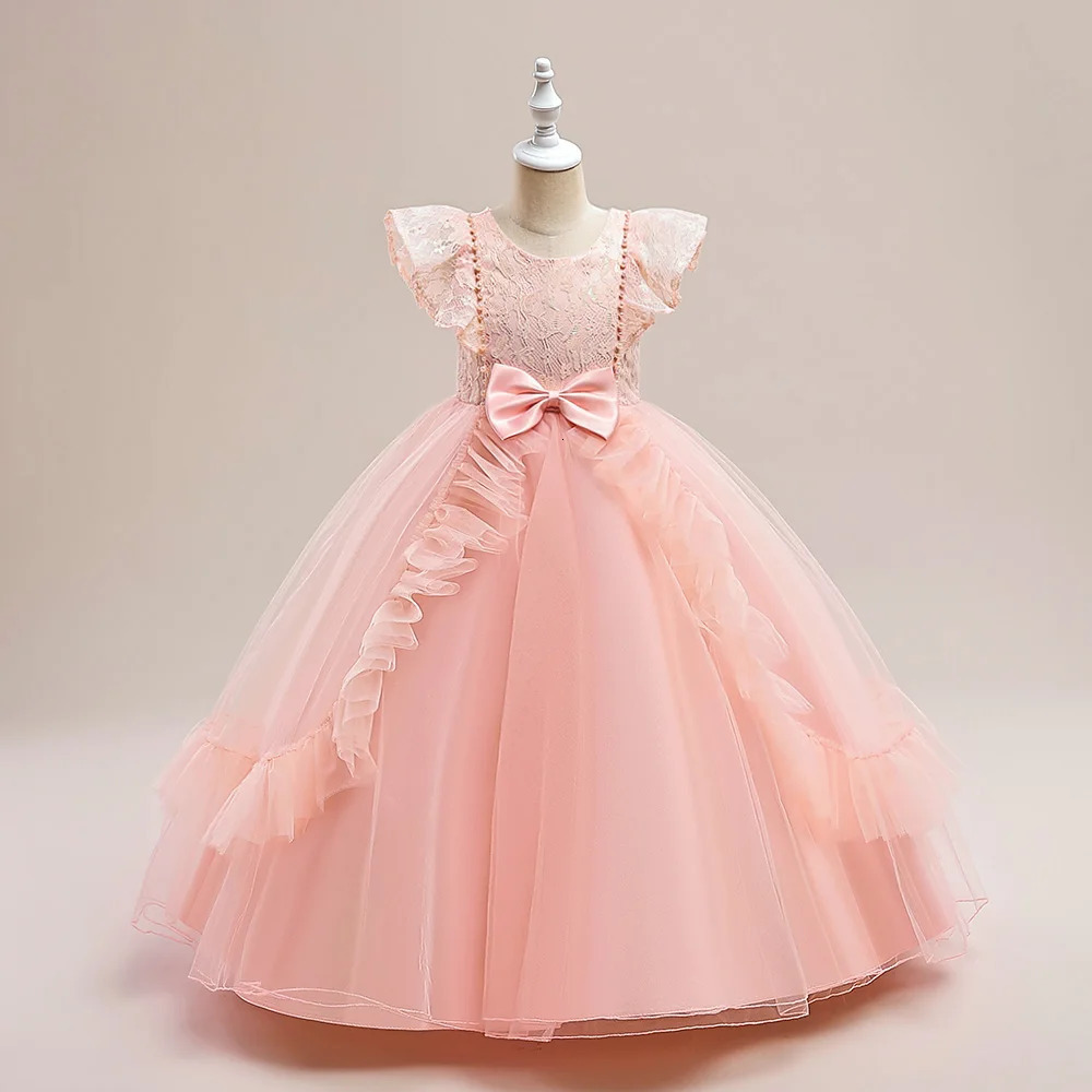 White Bridesmaid Dresses For Girls Children Puffy Tulle Princess Party Wedding Gown Elegant Kids Girl Formal Evening Dress 8 12Y 251023
