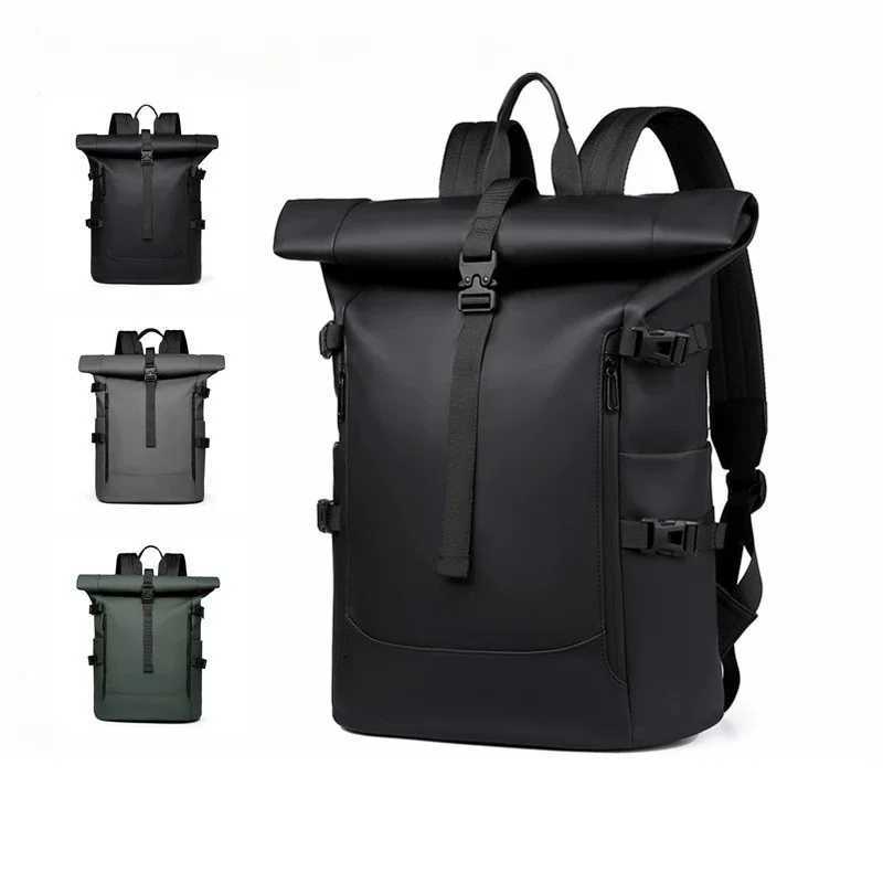 New Shoulder Bag Mens Senior Sense of Business Computer Outdoor Leisure Rolled Edge Travel Backpack Fashion Commuting W251025