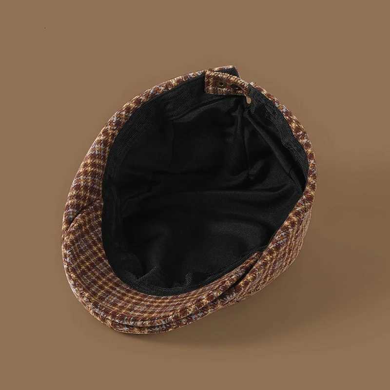 Retro Hat New Plaid Hats Wen Berets Spring Autumn Winter Newsboy C Wen Vintage Flat Ivy Hats Golf Driving C Casquette Y251025