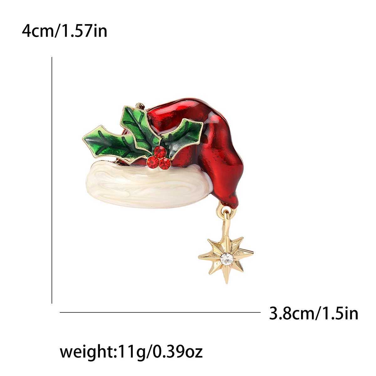 BeautBerry Enamel Christmas Hat Brooches for Women Christmas New Year Pins Friends Party Gifts Banquet AccESSories J251115