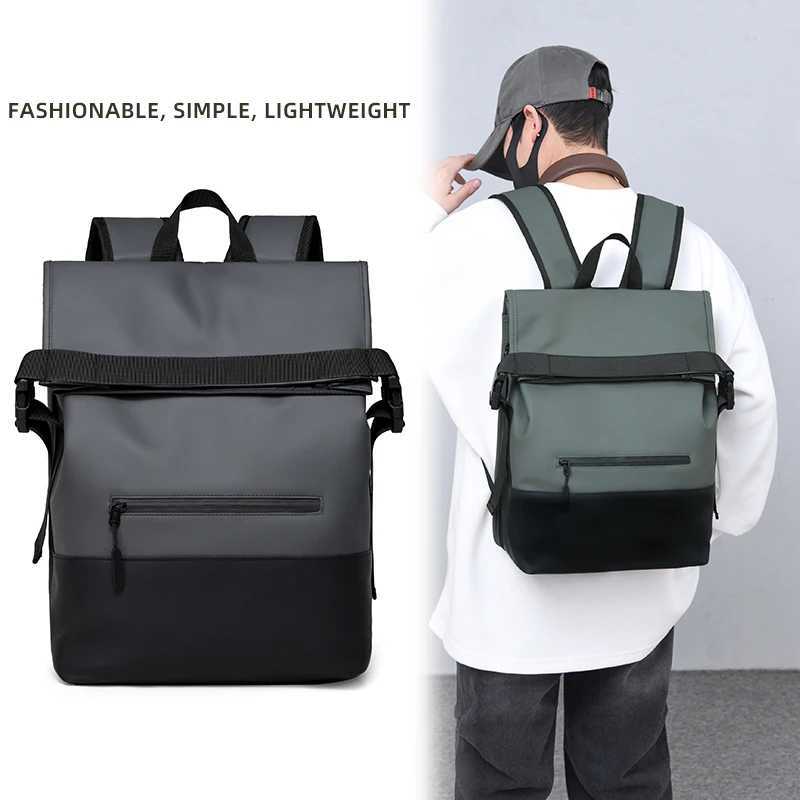 Mens travel backpack 17 inch laptop bag with multiple pockets adjustable shoulder straps stylish appearance W251025