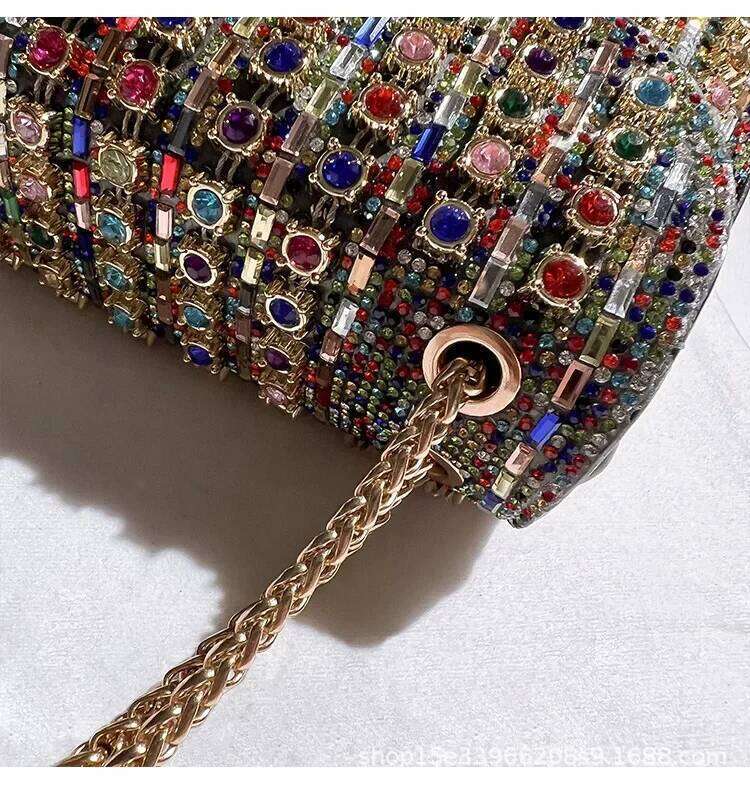 Designer Bags Dia Embedded Evening Straight Hair Cross-Border Female Handbag Shoulder Satchel Handheld Bag For Banquet Use Luxury Bag