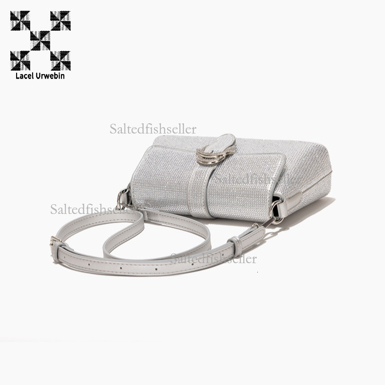 Lacel Urwebin Designer Luxury Water Diamond Underarm Shoulder Bag Urban Simple And Versatile Shoulder Strap Bag Fashion Trendy Brand Banquet Bag