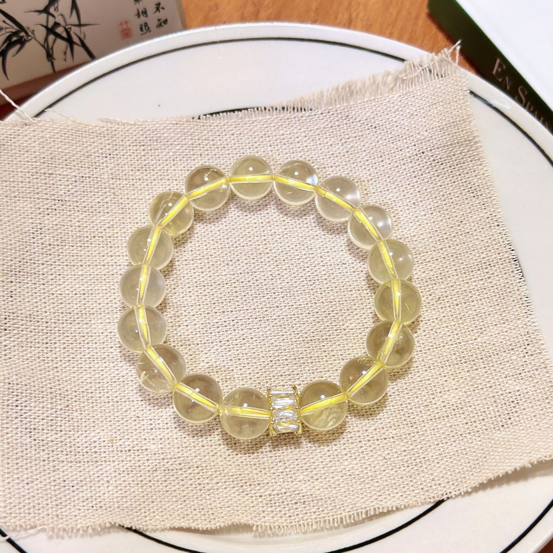 Handcrafted Brazilian Yellow Topaz Crystal Necklace Set Prosperity Amulet