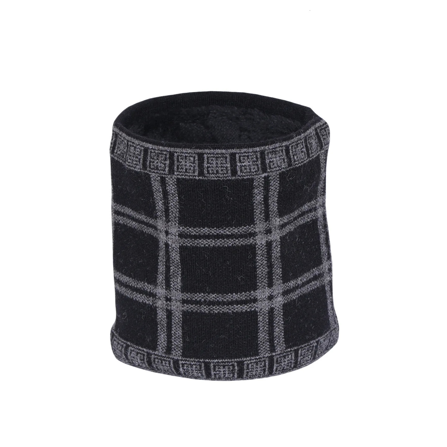 Winter Men Windproof Thickened Neck Gaiter Cashmere Warm Plaid Neckerchief Fashion Simple Knit Neck Cover Ring Scarf 251020