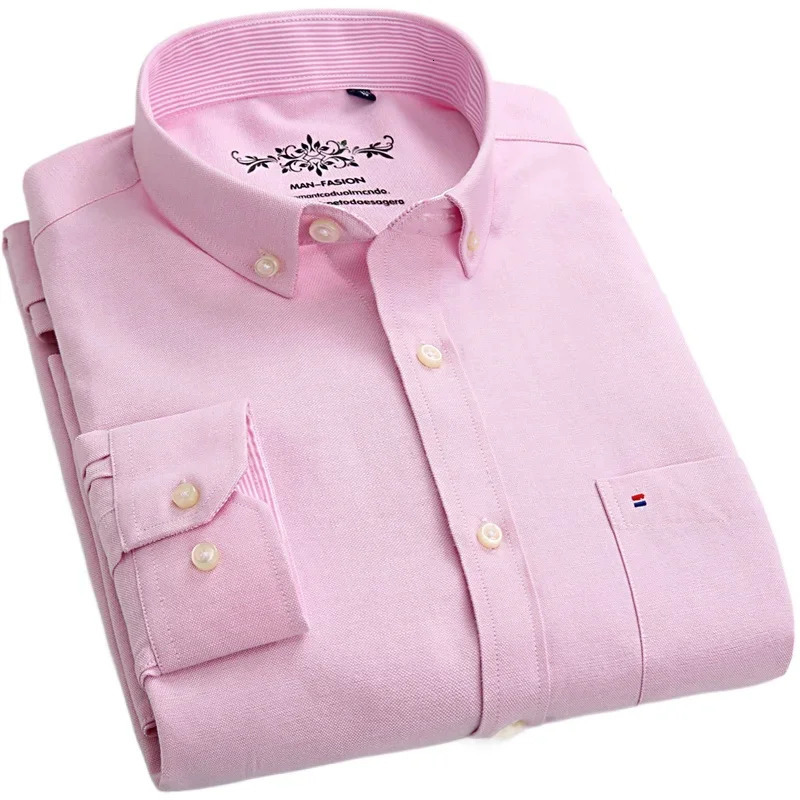 in shirt longsleeve shirts for men slim fit formal plian shirt single pocket office clothes soft plaid cotton er tops 251023