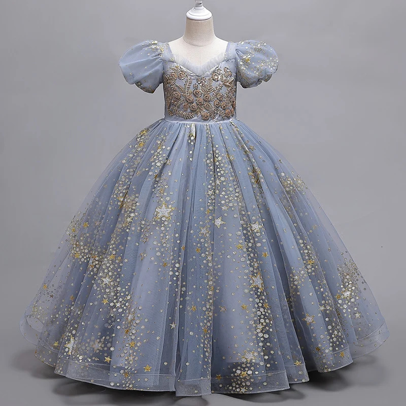 8905 Girls Flower Wedding Dress Long Sleeveless Summer Princess Rainbow Host Gift Performance Program 251023