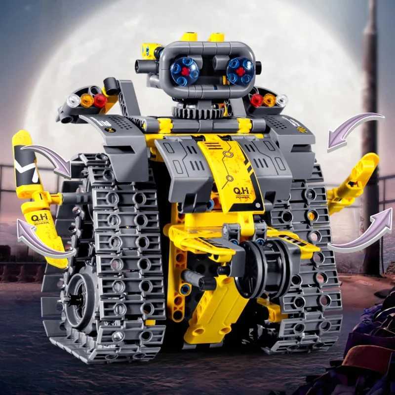 520Pcs 3 in 1 Deformation City RC Robot Excavator Racing Car Building Blocks Remote Control Bulldozer Truck Bricks Toys For Kids C251023