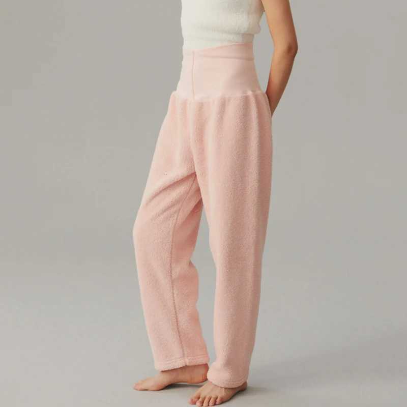 New Coral Fleece High Waist Home Pants Women Autumn Winter Warm Casual Pants Woman Outdoor Solid Loose Thermal Trouser FemaleT251025