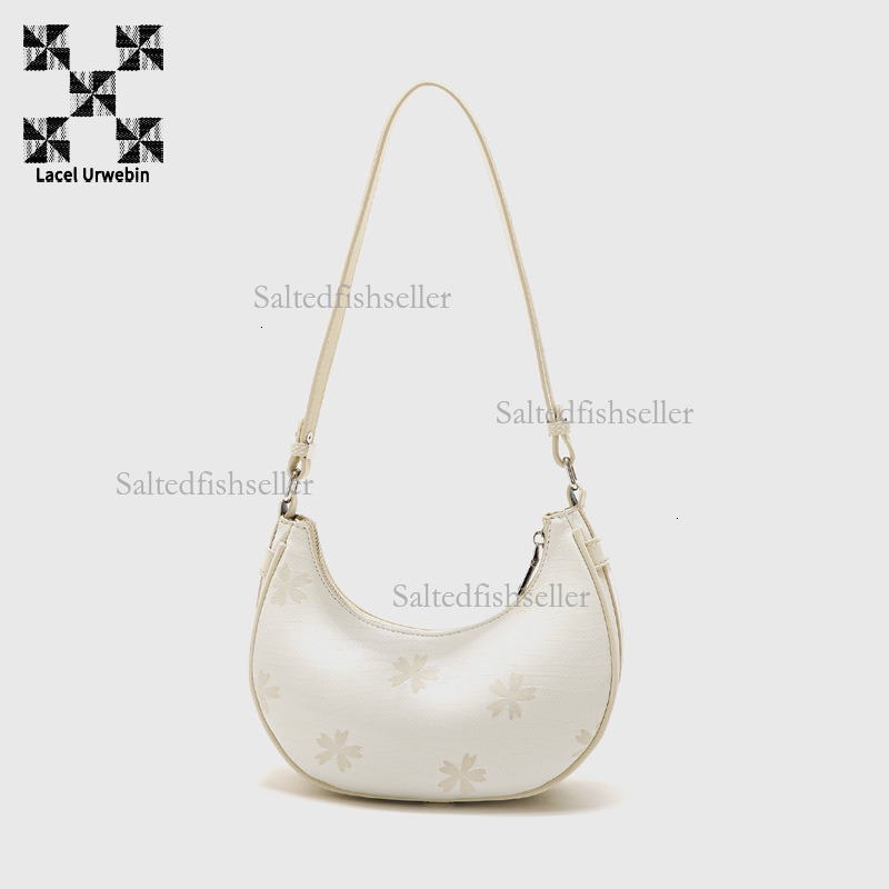 Lacel Urwebin Designer New Chinese Printed High-end Crescent Bag Fashion Lightweight Women's Casual Shoulder Crossbody Bag Luxury Simple Handbag 