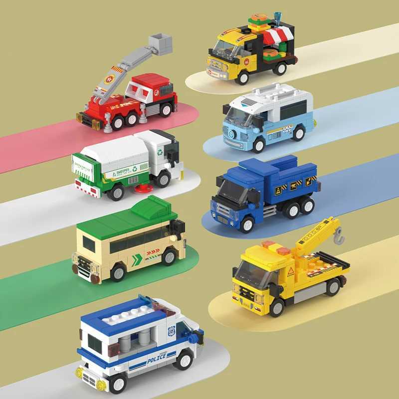 8 puzzle toys building blocks sliding cars city themed simulation vehicles exquisite interior decorations holiday gifts C251023