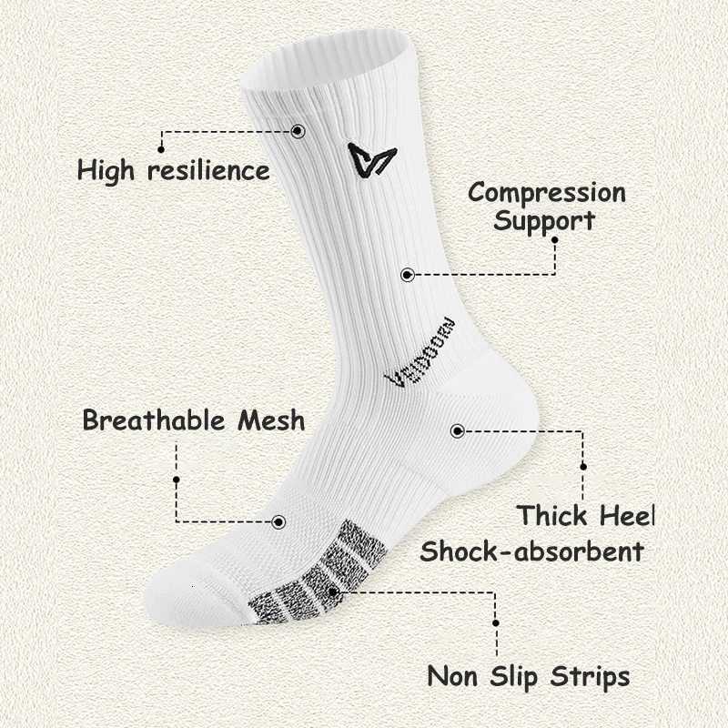 2 Pairs Seamless Sport Socks Combed Cotton High Resilience Long Tube Golf Socks Outdoor Sports Racing Cycling Socks Y251024