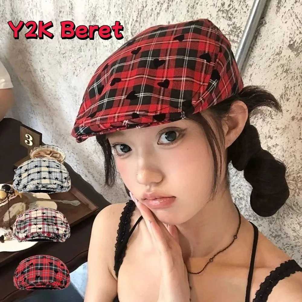 Fashion Vintage Wens Beret Janese Star Newsboy C Y2k Plaid Versatile Painter C Outdoor Y251025
