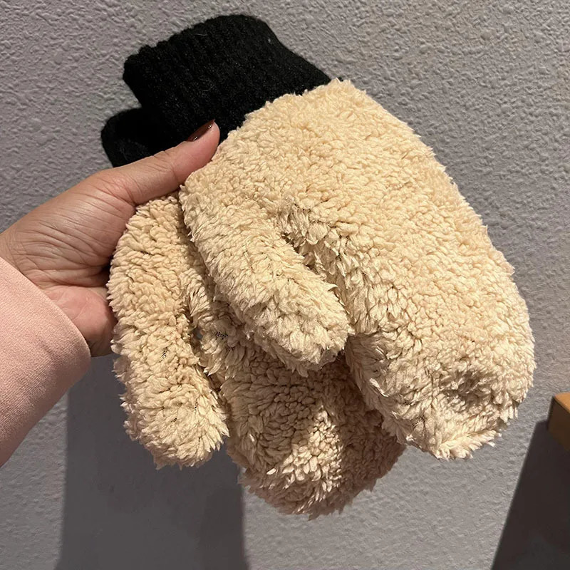 Men Winter Gloves Extreme Warmth Thermal Fleece Lined Knitted Fingerless Mittens Touchscreen Windproof Fashion Outdoor Sports 251021