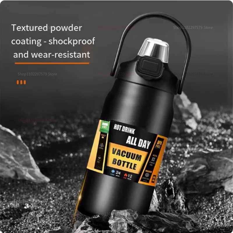 Insulated Stainless Steel Travel Mug 1000ml 1500ml Large Capacity Camping Car Cup Hot Cold Drink Insulation Durable Outdoor Car J251025