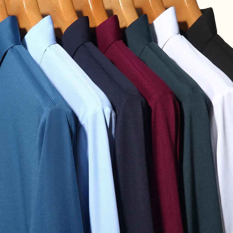 Premium Mens UltraStretch Shirt HighQuality Silky Business Formal LongSleeve Shirt for Social and Casual Wear 251023