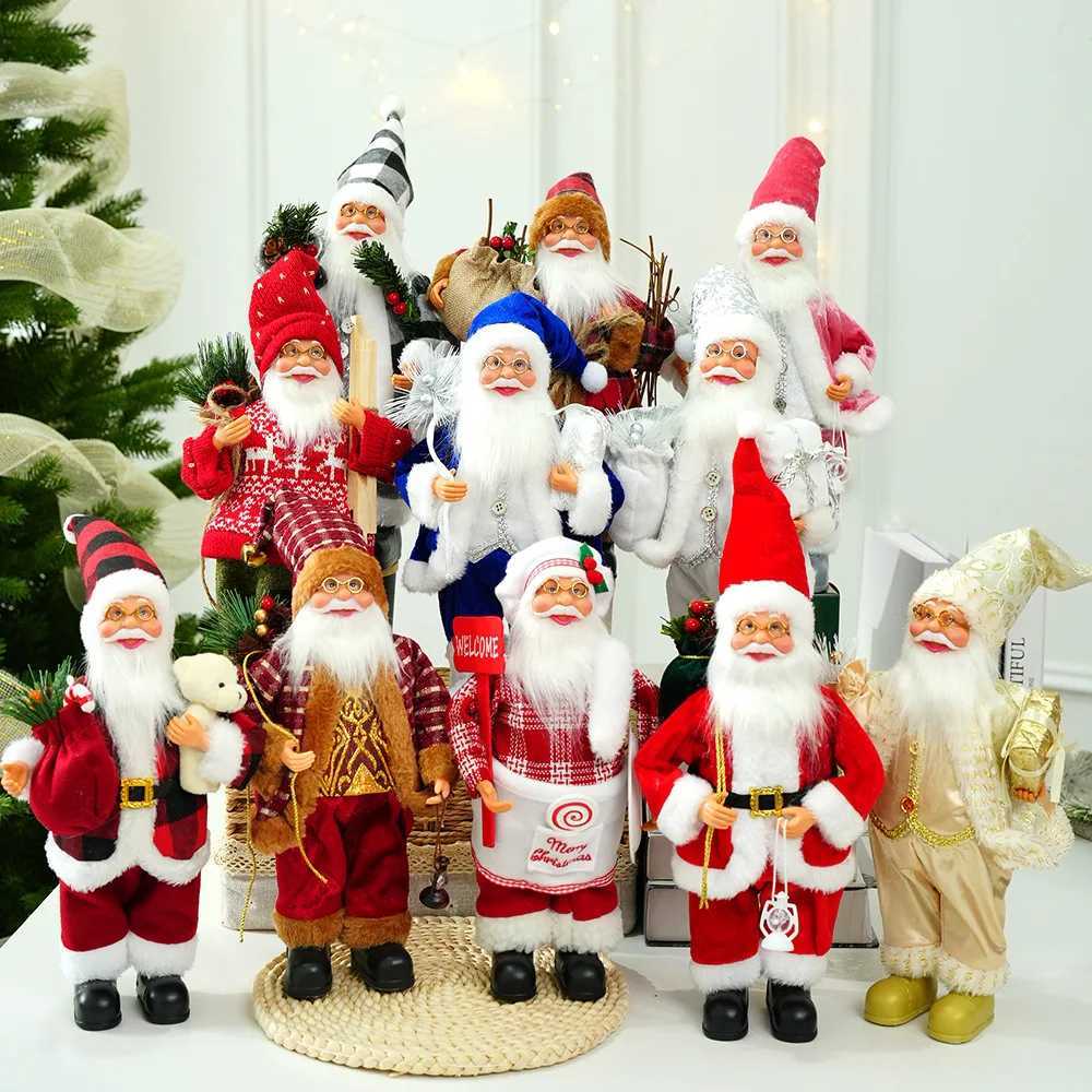 30cm Cute Santa Claus Doll Standing Santa Claus Statue 2025 Xmas Tree Ornament Christmas Decor Home Navidad Gift New Year 2026 C251024