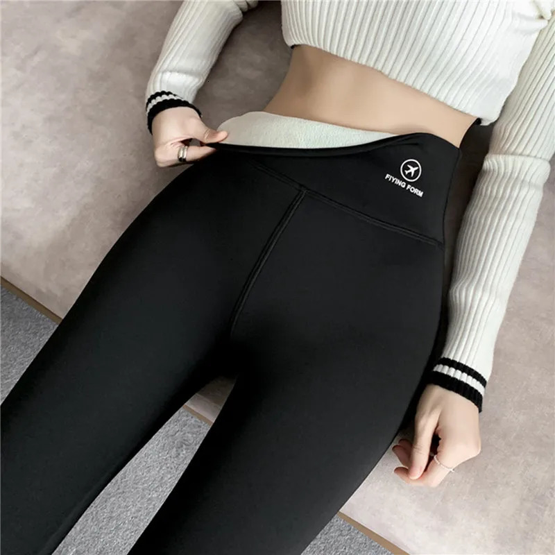 Women HighWaisted Winter Leggings Add Plush Fleece Slimming Tights Warm Trousers Casual Cashmere Pants For Women 251018