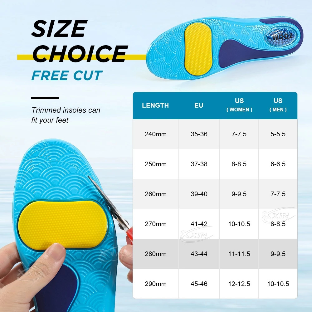 XxinArch Support Insole Air Cushion Shock Absorption Shoe Insoles Soft Gel Shoe Pad Size 35251020
